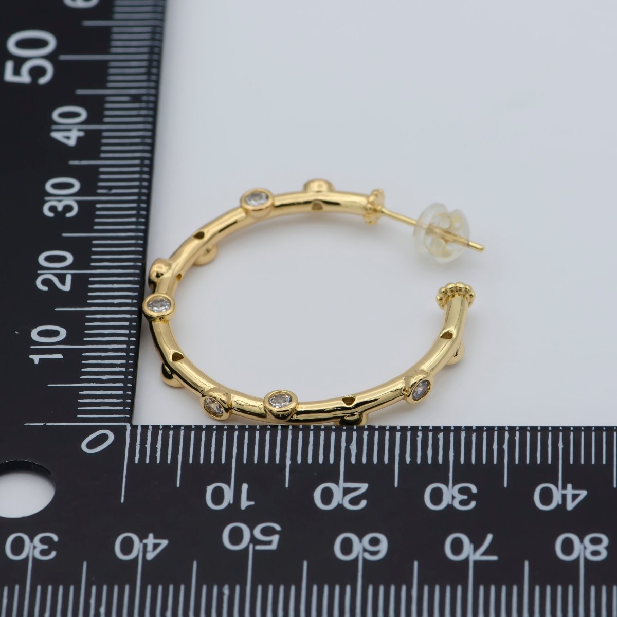 Zirconia hoop earring - Cz hoop - -Hypoallergenic earring -Dainty earring - Minimalist jewelry- Delicate earring P-260 P-261 P-262 - DLUXCA