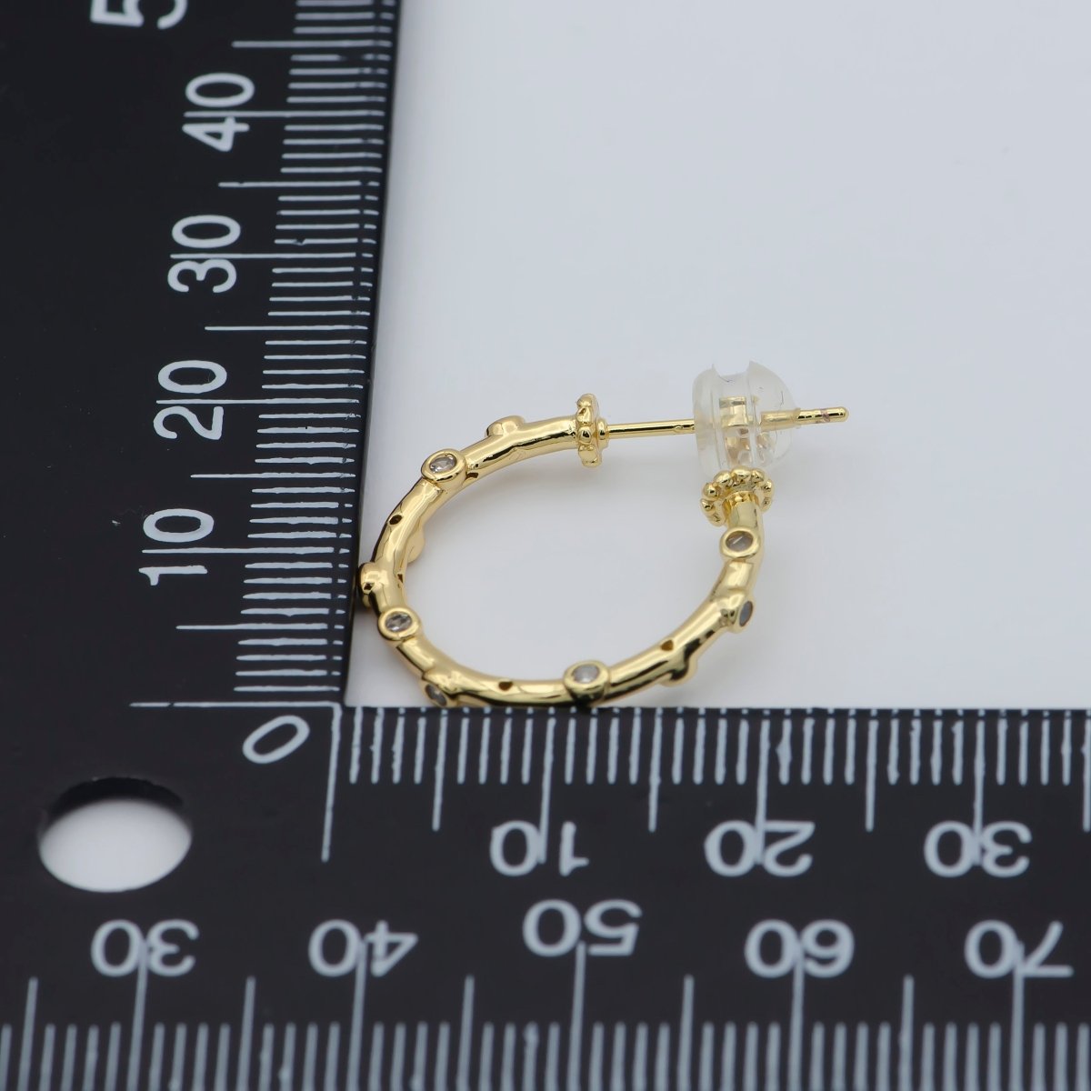 Zirconia hoop earring - Cz hoop - -Hypoallergenic earring -Dainty earring - Minimalist jewelry- Delicate earring P-260 P-261 P-262 - DLUXCA