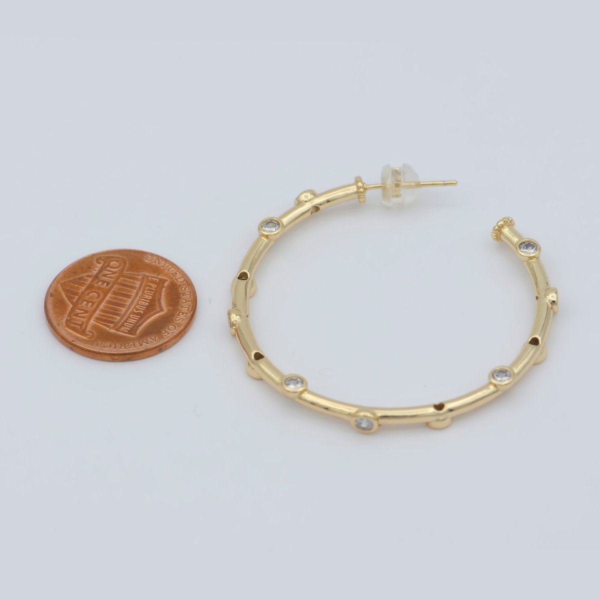 Zirconia hoop earring - Cz hoop - -Hypoallergenic earring -Dainty earring - Minimalist jewelry- Delicate earring P-260 P-261 P-262 - DLUXCA