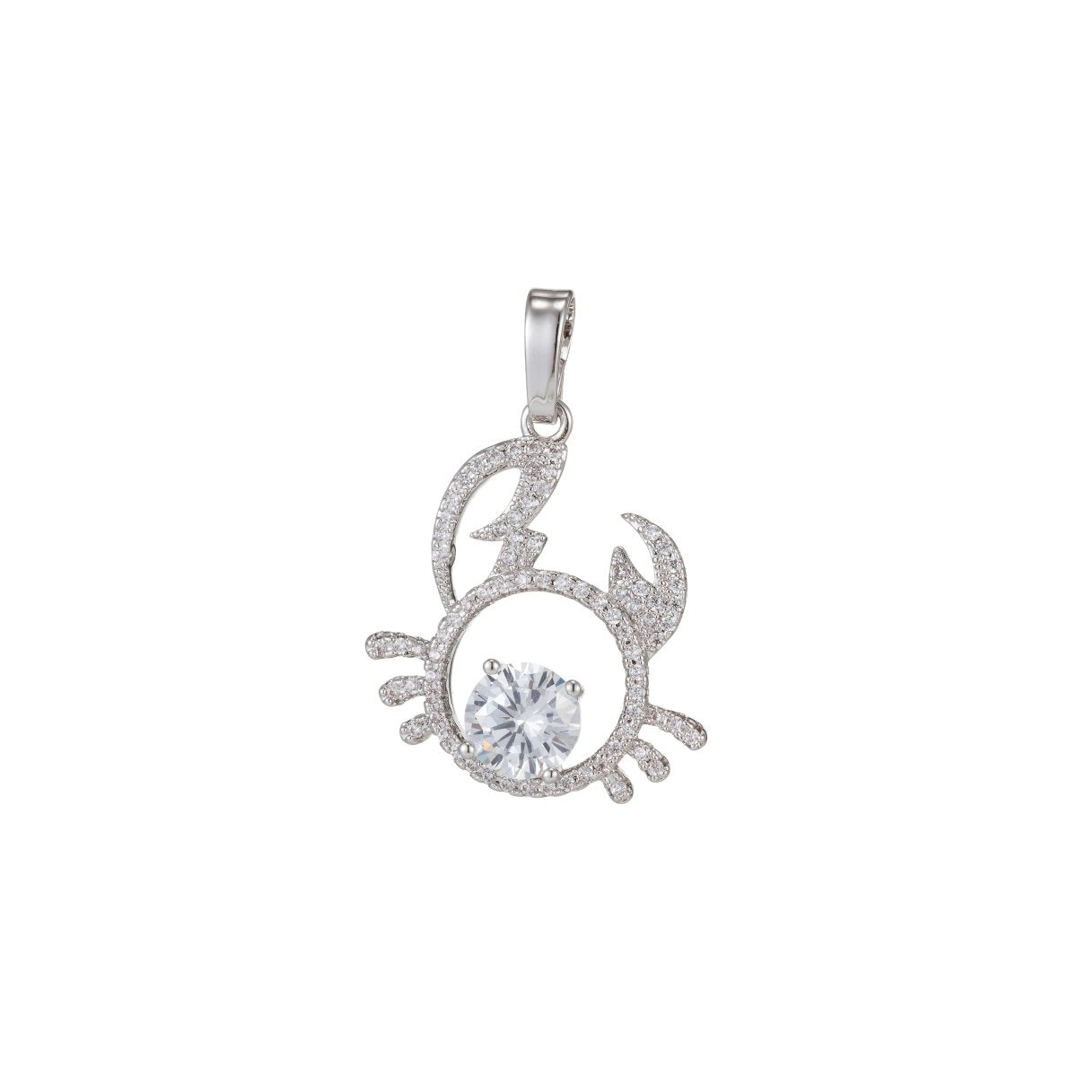 Zodiac Sign Aries Taurus Gemini Cancer Leo Virgo Libra Scorpio Sagittarius Capricorn Aquarius Pisces Gold Filled Silver Cubic Zircon Crystal Pendants I-551~I-562 - DLUXCA