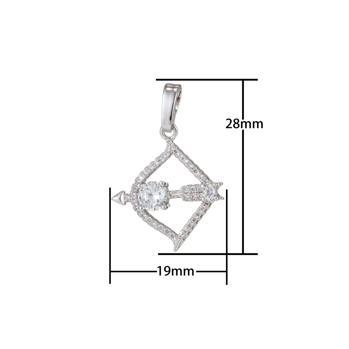 Zodiac Sign Aries Taurus Gemini Cancer Leo Virgo Libra Scorpio Sagittarius Capricorn Aquarius Pisces Gold Filled Silver Cubic Zircon Crystal Pendants I-551~I-562 - DLUXCA