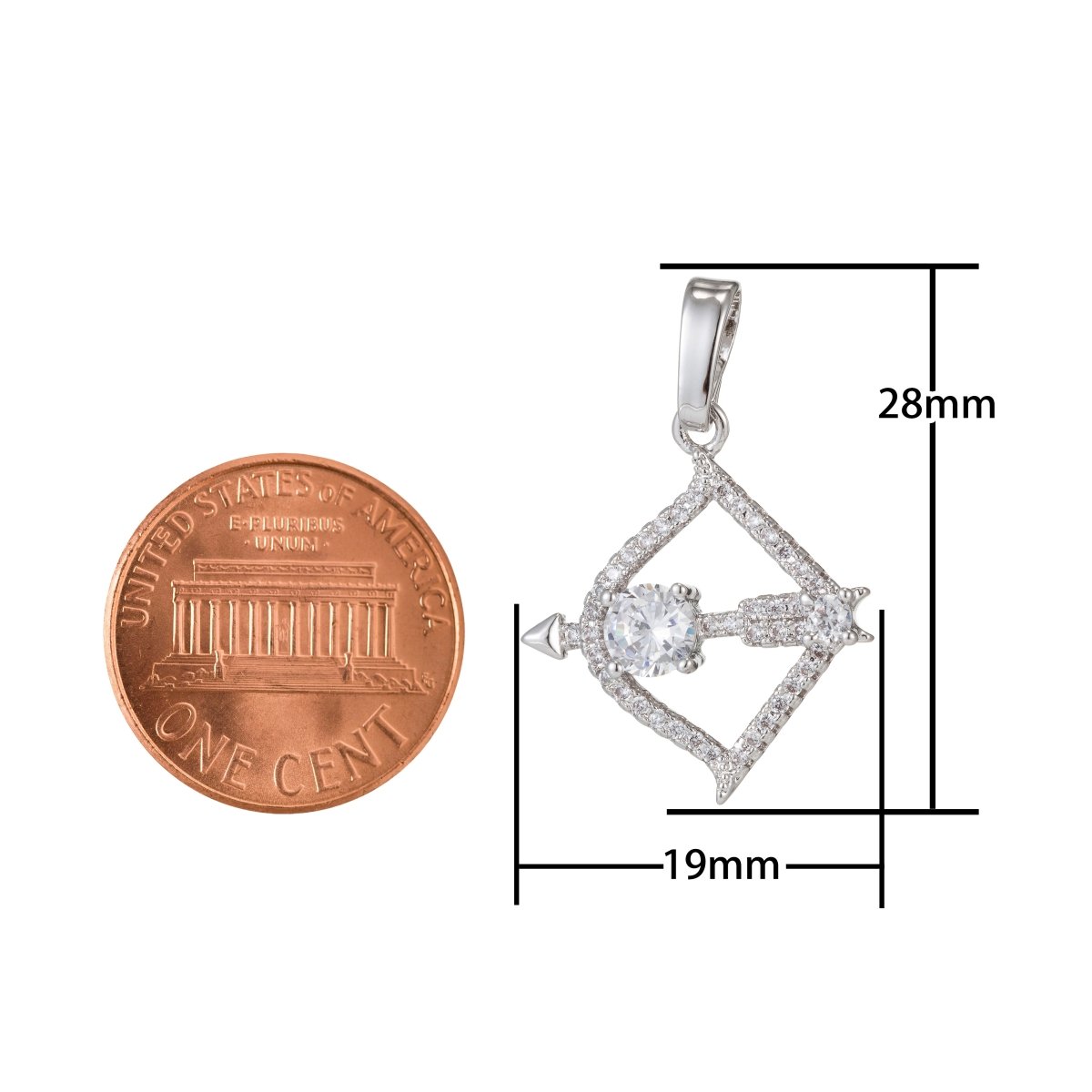 Zodiac Sign Aries Taurus Gemini Cancer Leo Virgo Libra Scorpio Sagittarius Capricorn Aquarius Pisces Gold Filled Silver Cubic Zircon Crystal Pendants I-551~I-562 - DLUXCA