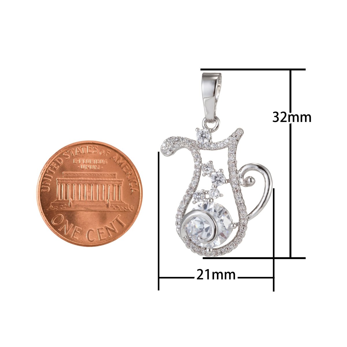 Zodiac Sign Aries Taurus Gemini Cancer Leo Virgo Libra Scorpio Sagittarius Capricorn Aquarius Pisces Gold Filled Silver Cubic Zircon Crystal Pendants I-551~I-562 - DLUXCA