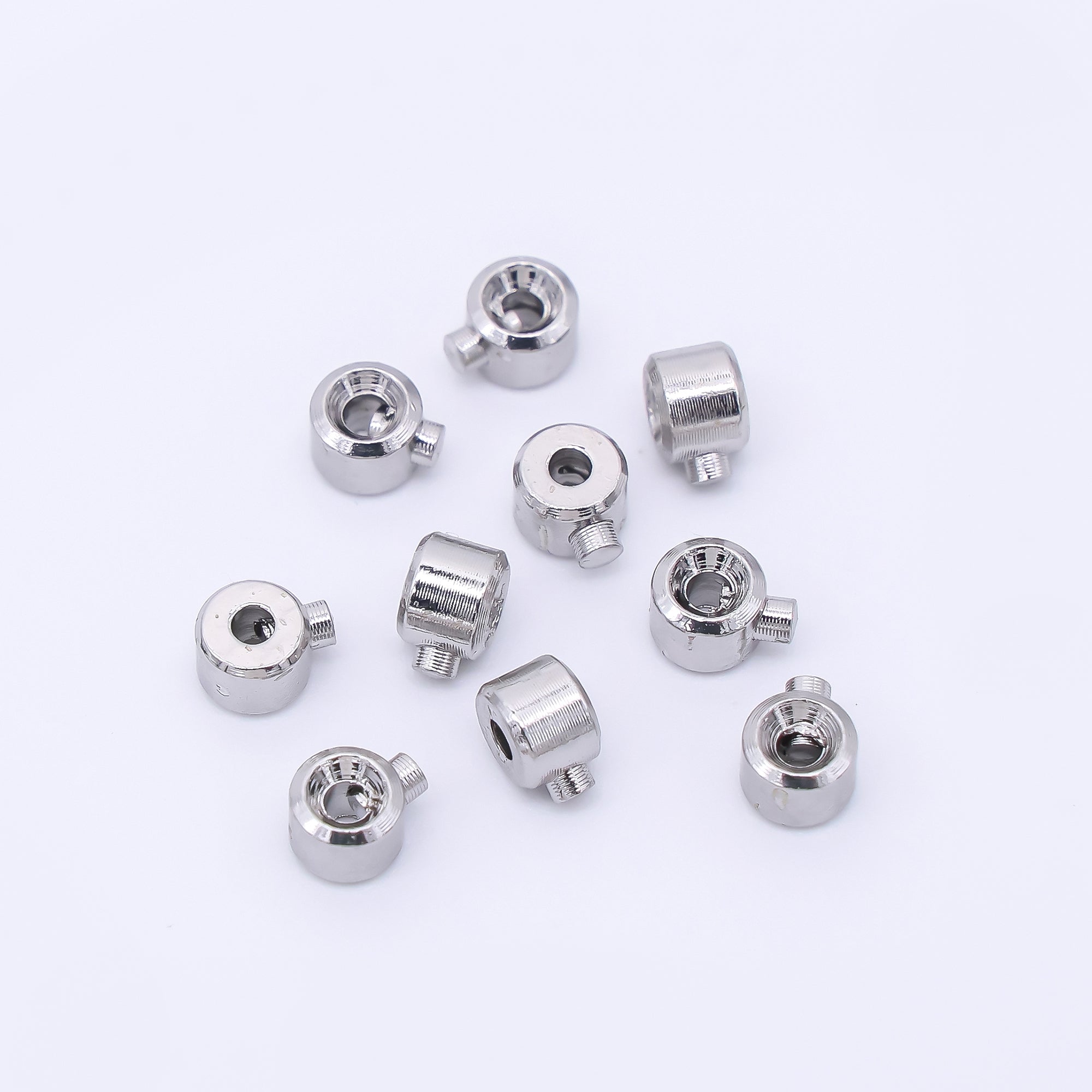 Silver 4mm Threaded Open Barrel Closure Findings by Set | Z1277