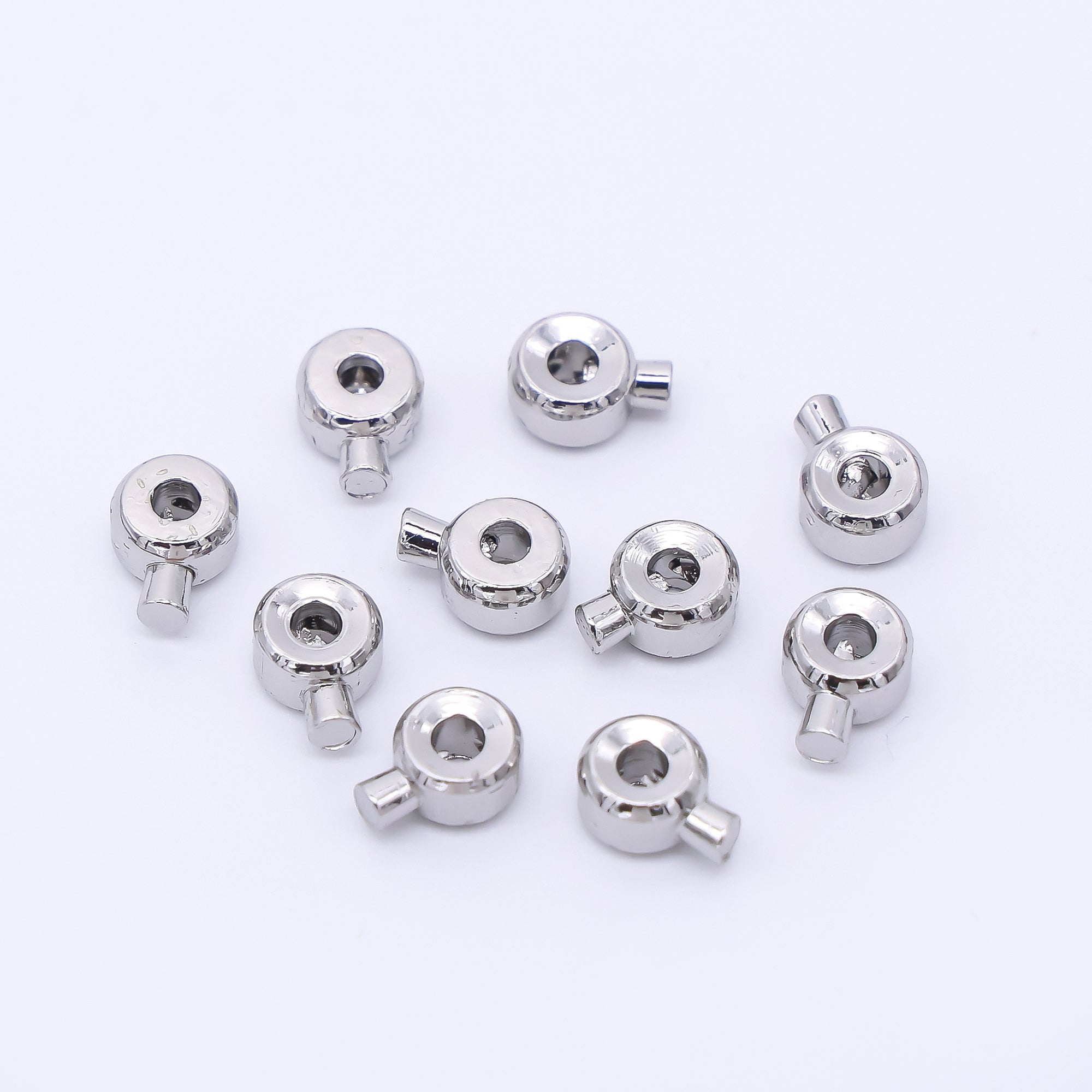 Silver 4mm Polished Open Barrel Closure Findings by Set | Z1276