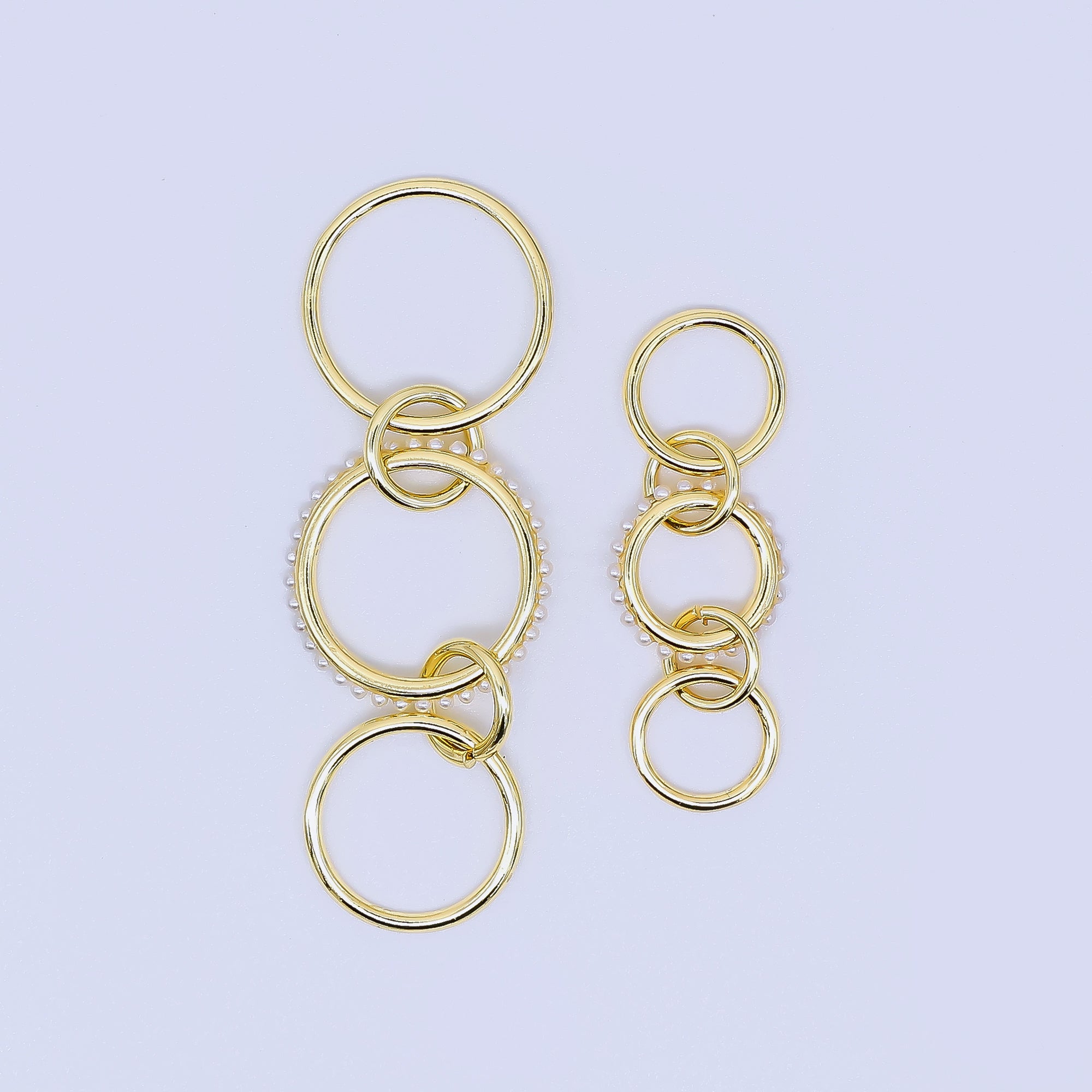 24K Gold Filled 10mm Shell Pearl Triple Interlocking Jumpring Findings | Z-1274 Z-1275