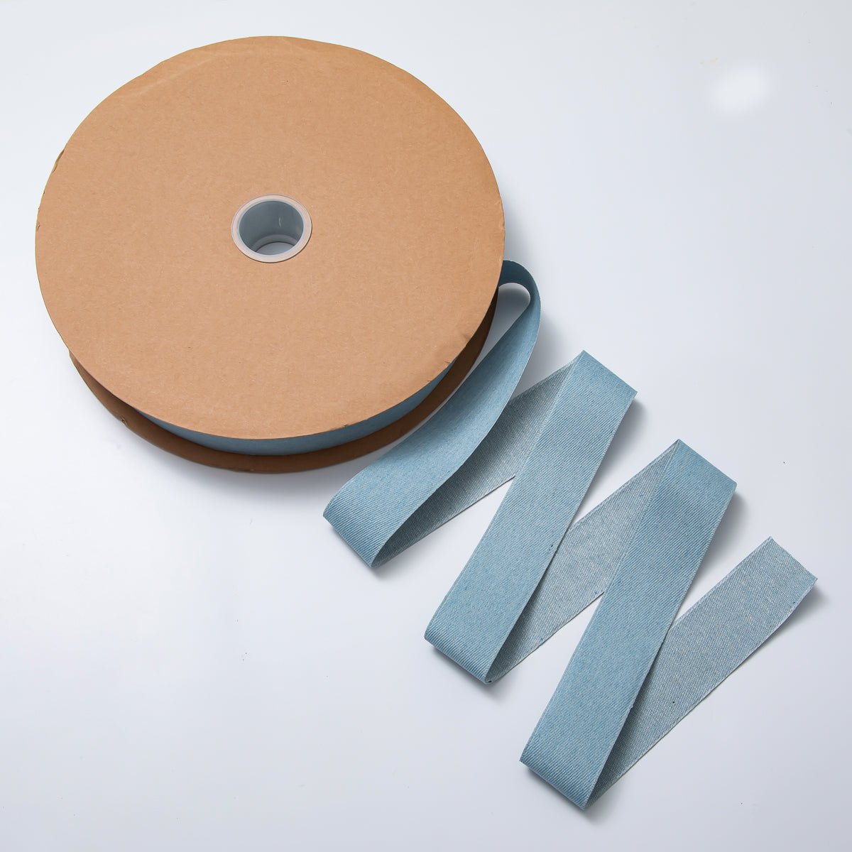 1 inch Blue Denim Fabric by Yard Unfinished Ribbon for Necklace Bracelet Supply | Roll - 1712 - DLUXCA