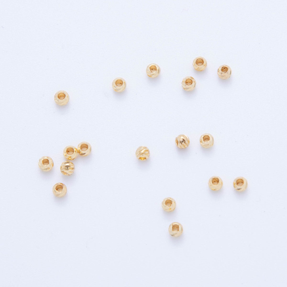 10 PCS 3.3mm Twisted Ribbed Round Bead Set | B735 - DLUXCA