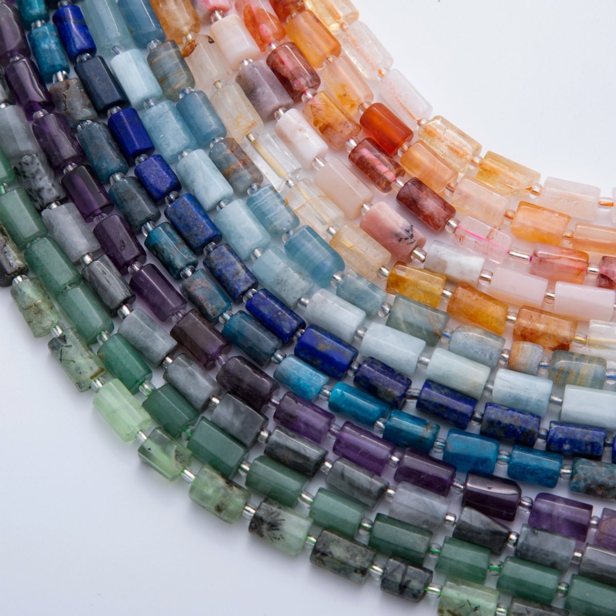 10.5mm Bead Natural Gemstone Cylinder Tube Strand Finding | WA - 1504 - DLUXCA