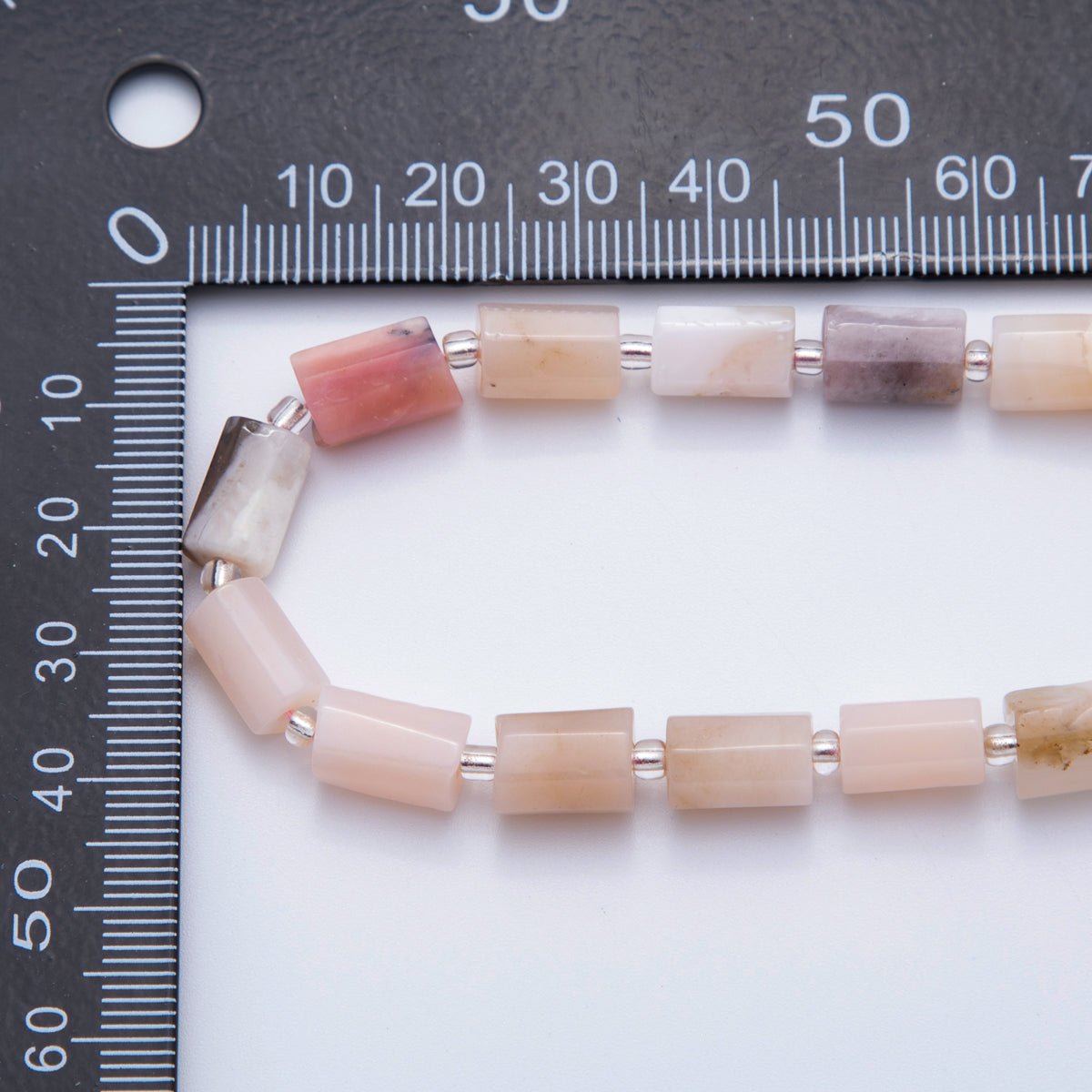 10.5mm Pink Opal Bead Natural Gemstone Cylinder Tube Strand Finding | WA - 1507 - DLUXCA