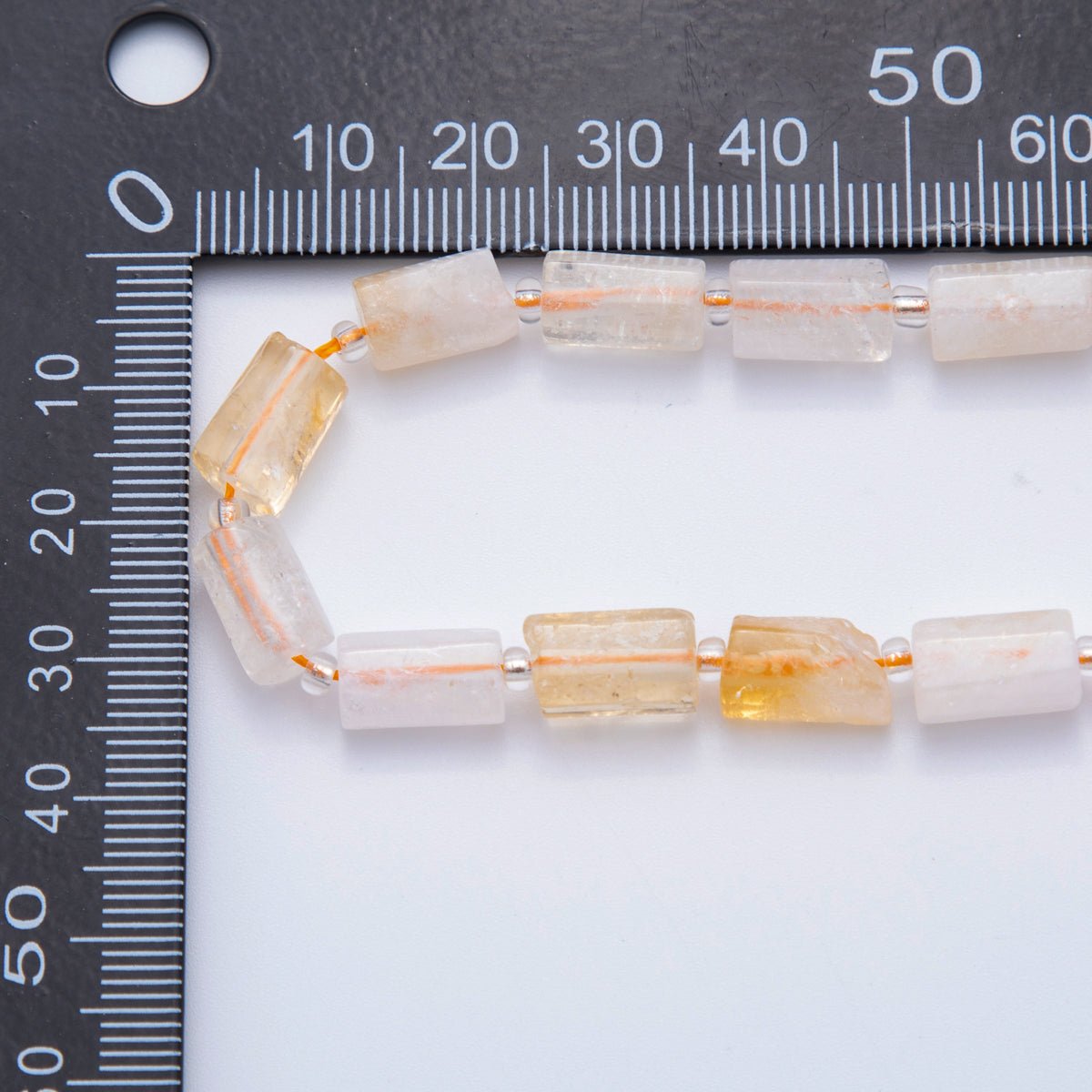 10.5mm Yellow Citrine Bead Natural Gemstone Cylinder Tube Strand Finding | WA - 1505 - DLUXCA