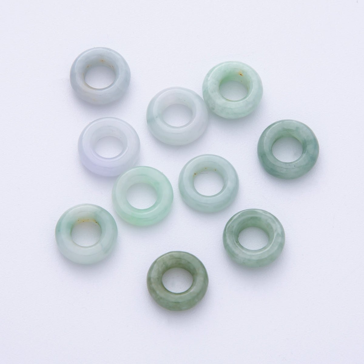 10mm Natural Gemstone Green Jade Round Donut Findings | Z859 - DLUXCA