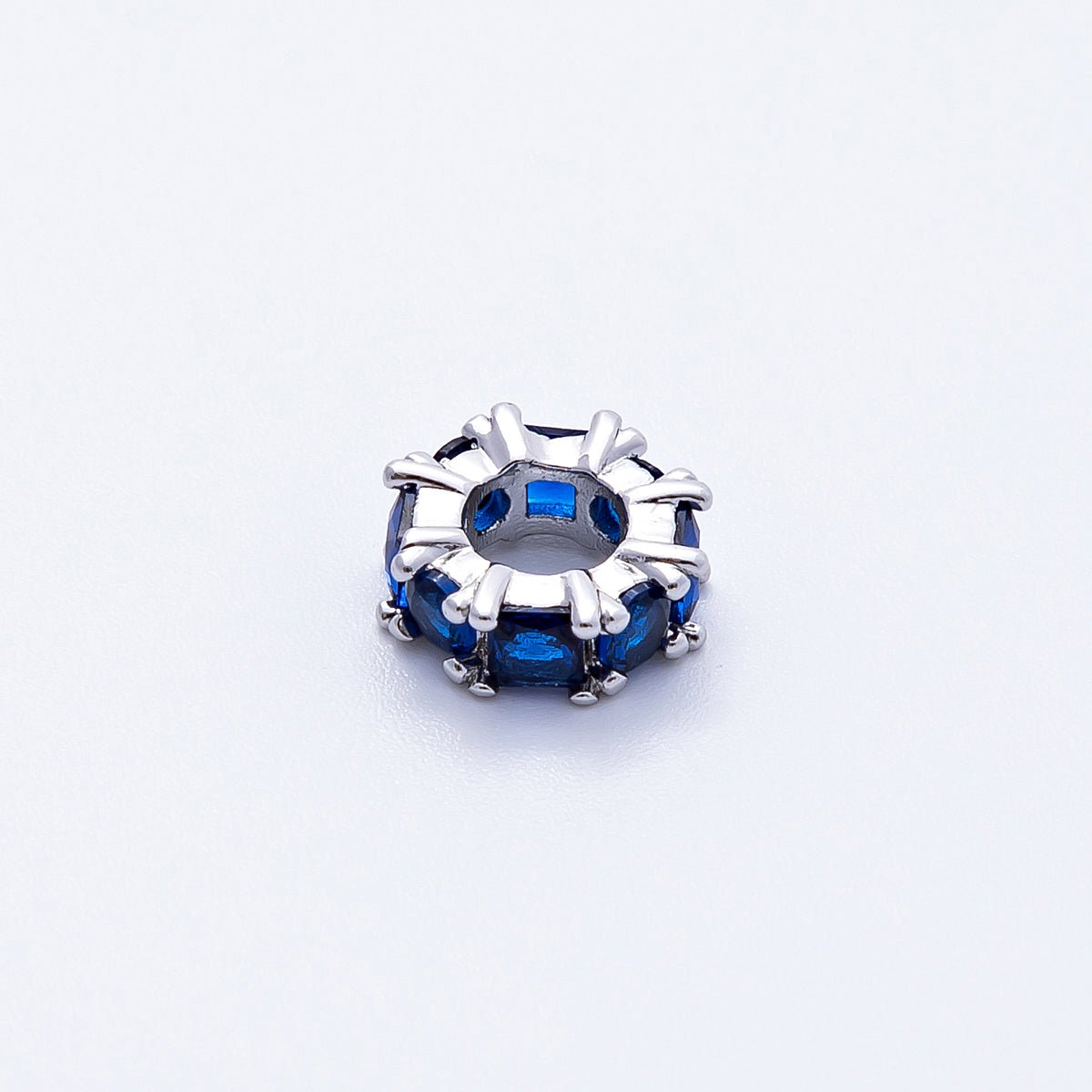 10mm Personalized Baguette Birthstone CZ Rondelle Spacer Set | Beads - 00077 ~ Beads - 00088 - DLUXCA