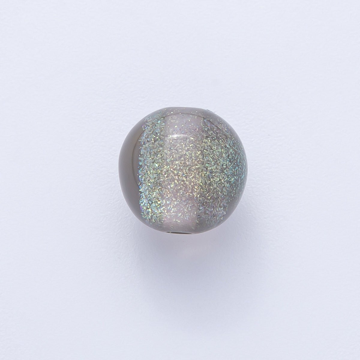 10pcs 12mm Green, Red, Grey, Purple, Black, Pink Glitter Resin Round Bead | B680 - B685 - DLUXCA