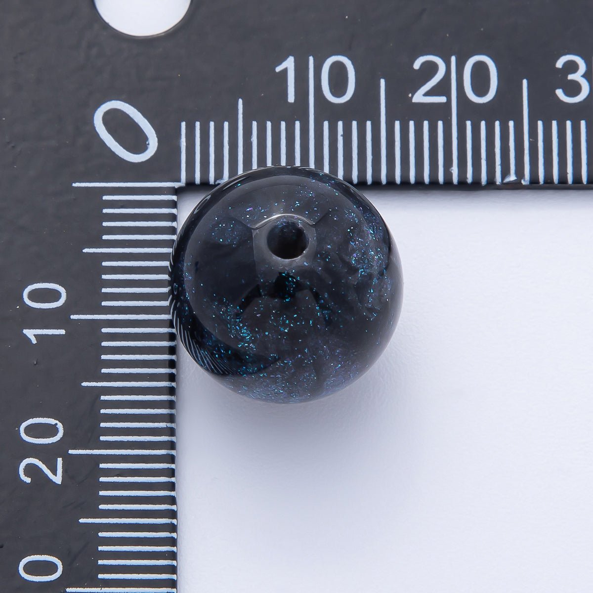 10pcs 16mm Dark Blue Glitter Resin Round Bead Set | Beads - 00034 - Beads - 00038 - DLUXCA