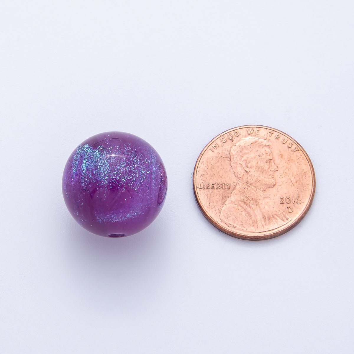 10pcs 16mm Dark Blue Glitter Resin Round Bead Set | Beads - 00034 - Beads - 00038 - DLUXCA