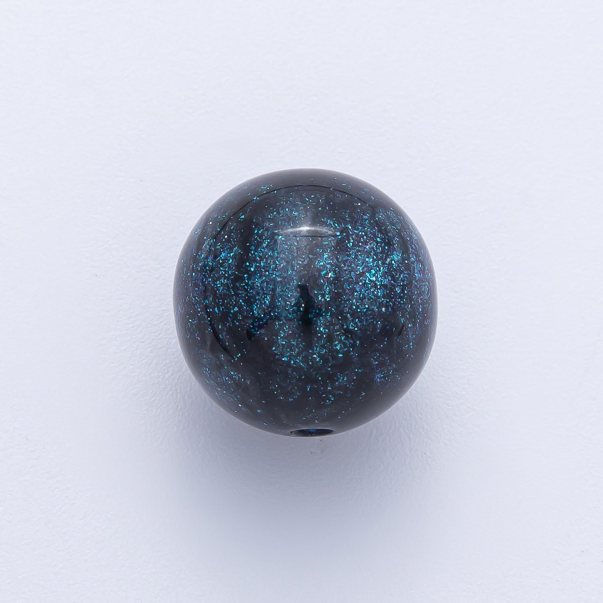 10pcs 16mm Dark Blue Glitter Resin Round Bead Set | Beads - 00034 - Beads - 00038 - DLUXCA
