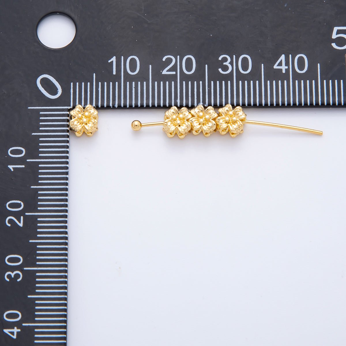 10pcs 18K Gold Filled 5mm Tiny Floral Flower Bead Spacer | AF - A1080 - DLUXCA