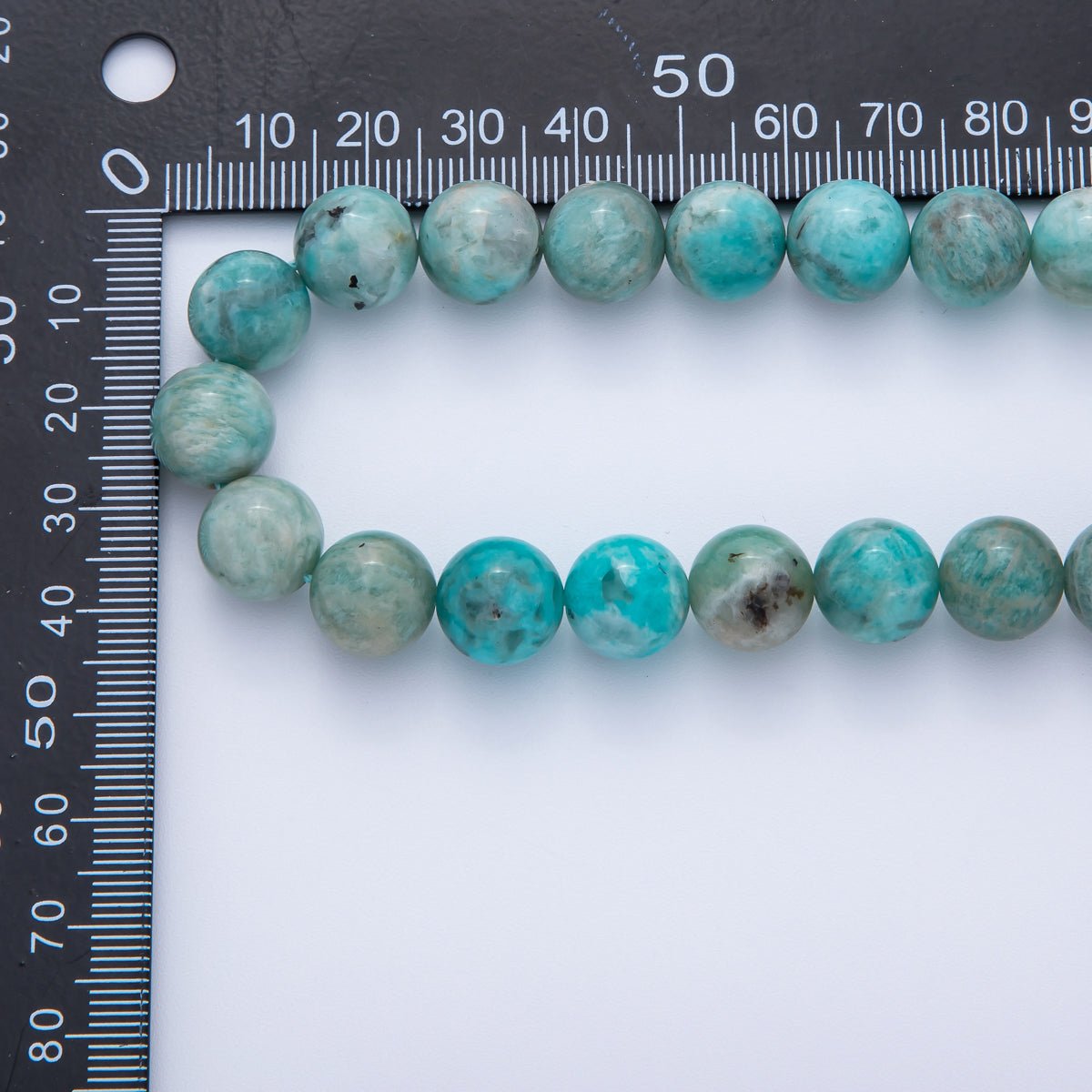 11.8mm Blue Teal Turquoise Natural Gemstone Round Strand Finding | WA - 4101 - DLUXCA