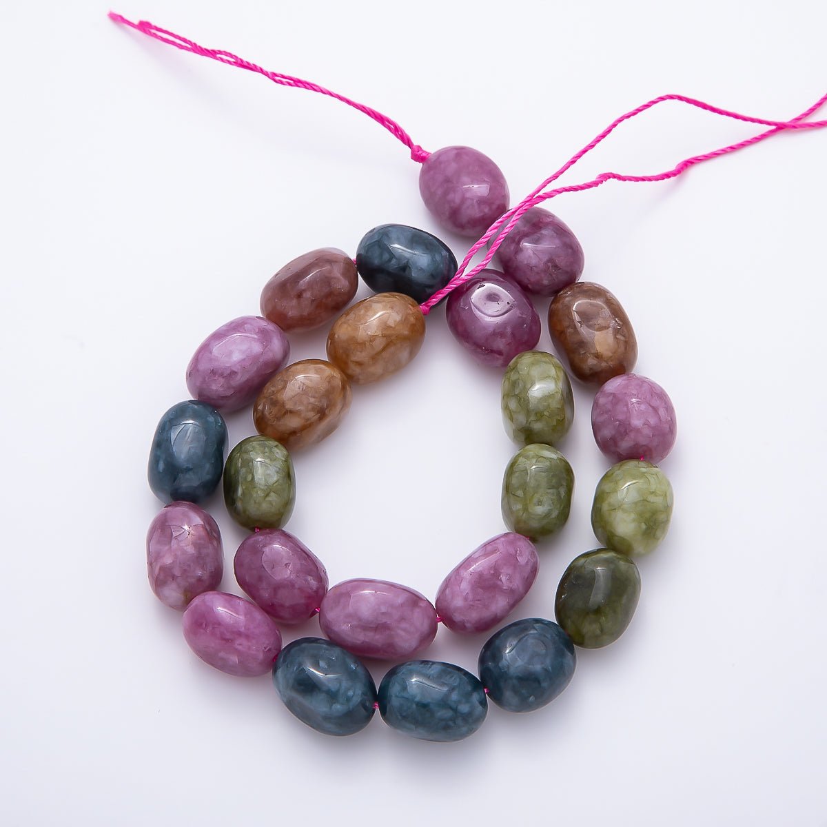 12mm Aventurine, Pink Quartz, Carnelian, Amethyst, Peridot, Tourmaline Oval Gemstone Bead Strand Finding | WA-00269 - DLUXCA