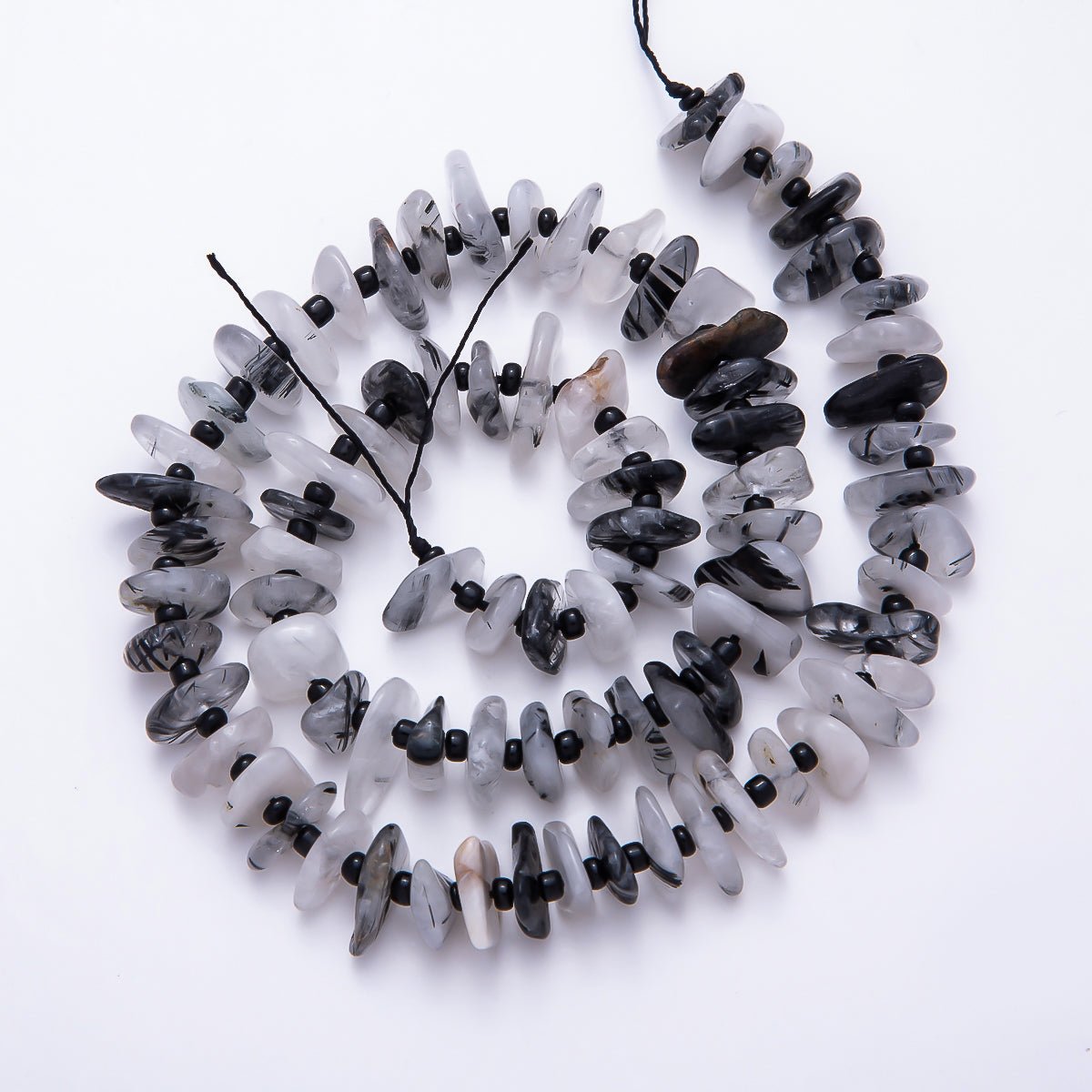 12mm Nero Marquina, Rose Quartz, Aquamarine, Kunzite, Amethyst, Lapis Lazuli Pebble Rondelle Natural Geometric Gemstone Strand Finding | WA-00211 - DLUXCA