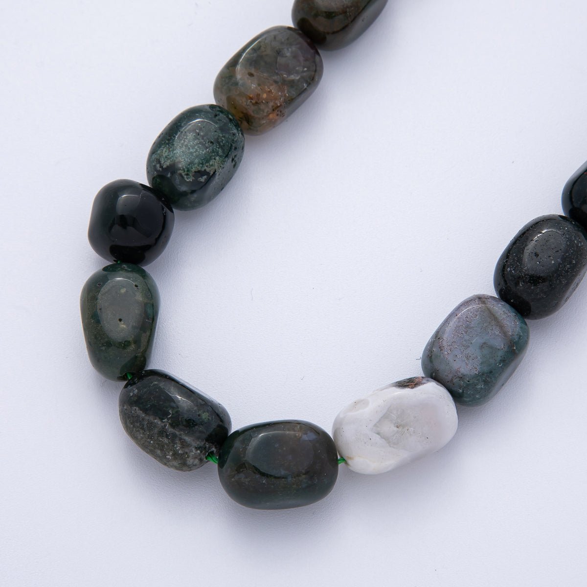 13mm Bloodstone, Moss Agate, Amazonite, Lapis Lazuli Pebble Nugget Natural Gemstone Strand Finding | WA - 3926 ~ WA - 3929 - DLUXCA
