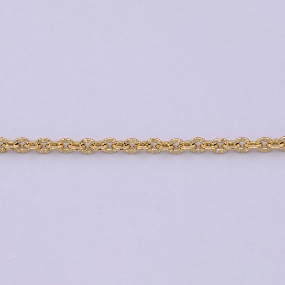 14k Gold Fill Diamond Cut Cable Chain, Cable gold chain necklace, cable chain, gold chain, gold necklace, plain necklace 18 inch length 2.4mm width | WA - 534 Clearance Pricing - DLUXCA