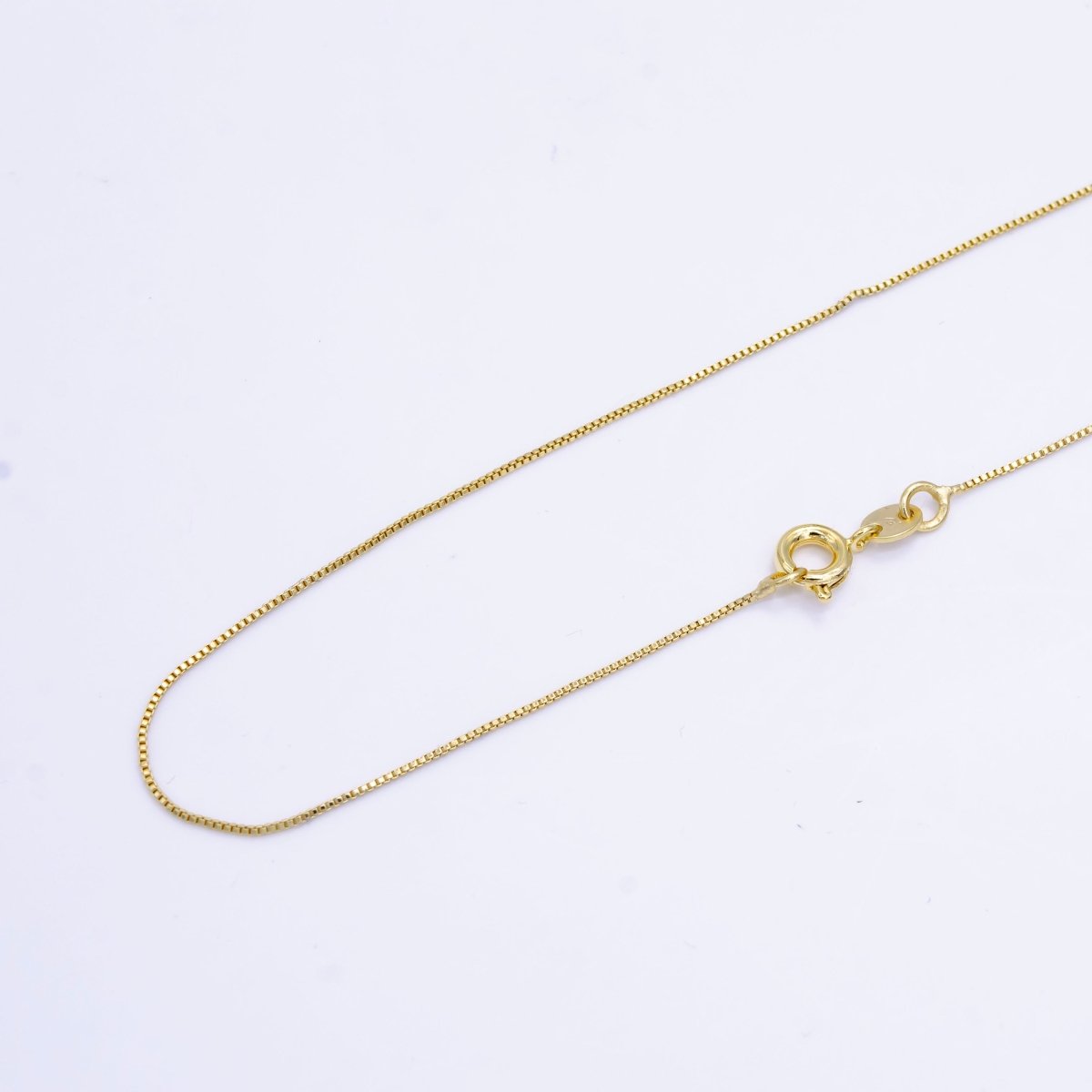 14K Gold Filled 0.7mm Box Chain 17.5 Inch Necklace | WA-2511 - DLUXCA