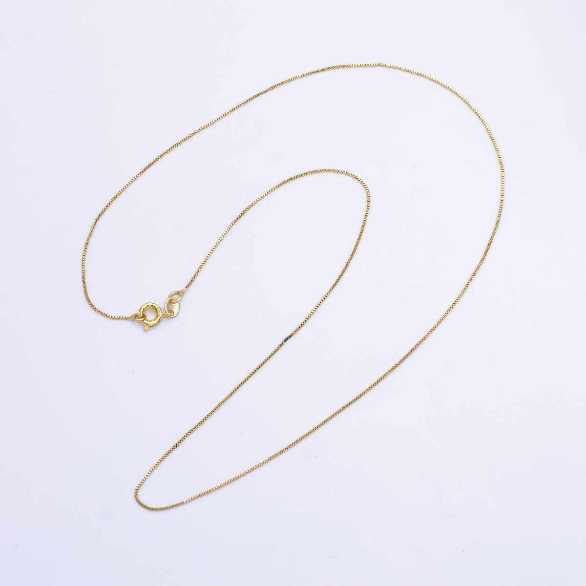 14K Gold Filled 0.7mm Box Chain 17.5 Inch Necklace | WA-2511 - DLUXCA