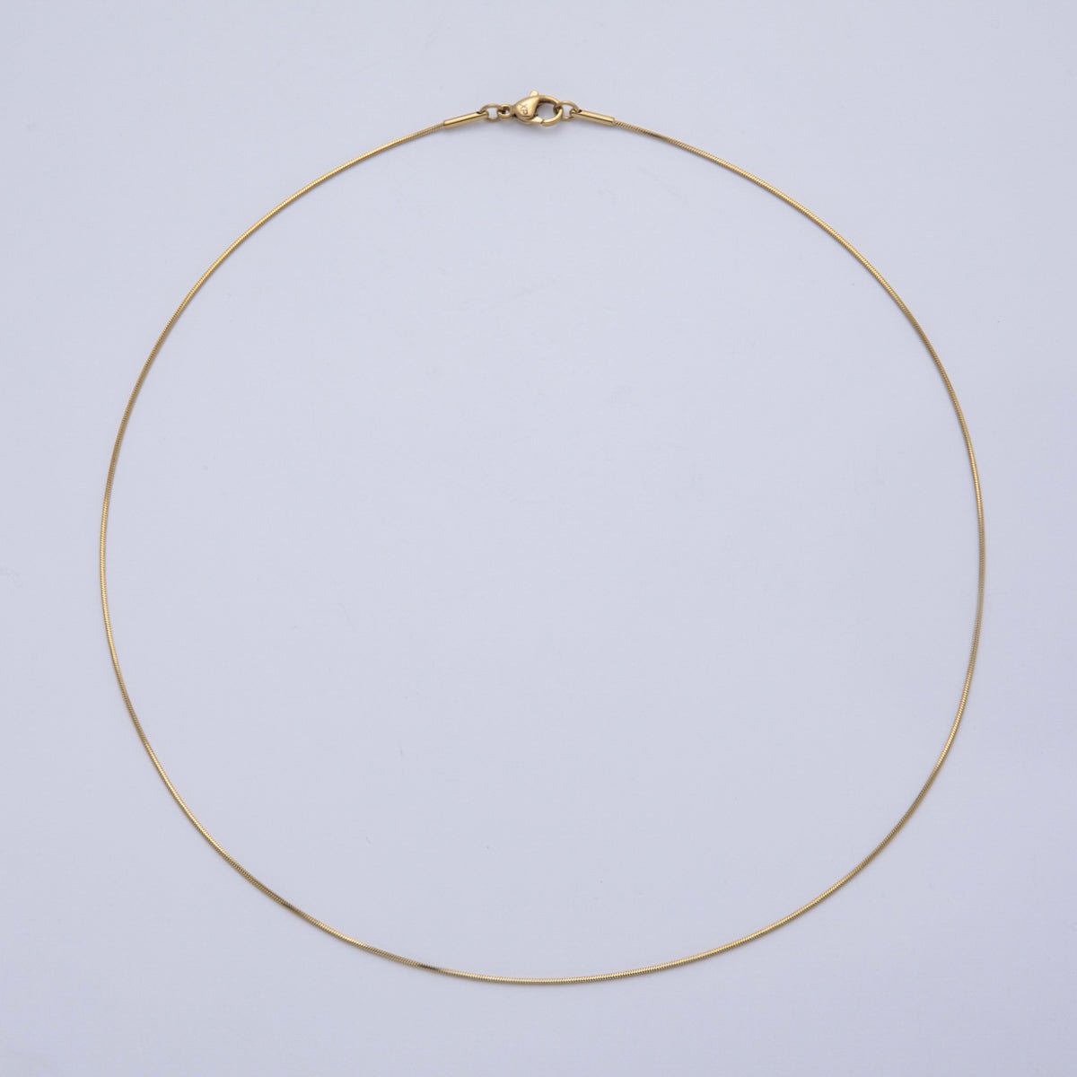 14K Gold Filled 0.8mm Dainty Minimalist Snake Chain 18 Inch Necklace | WA - 4085 - DLUXCA