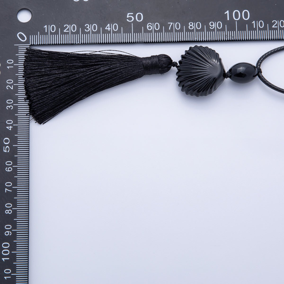 14K Gold Filled 10mm Black Seashell Tassel Necklace | WA - 4072 - DLUXCA