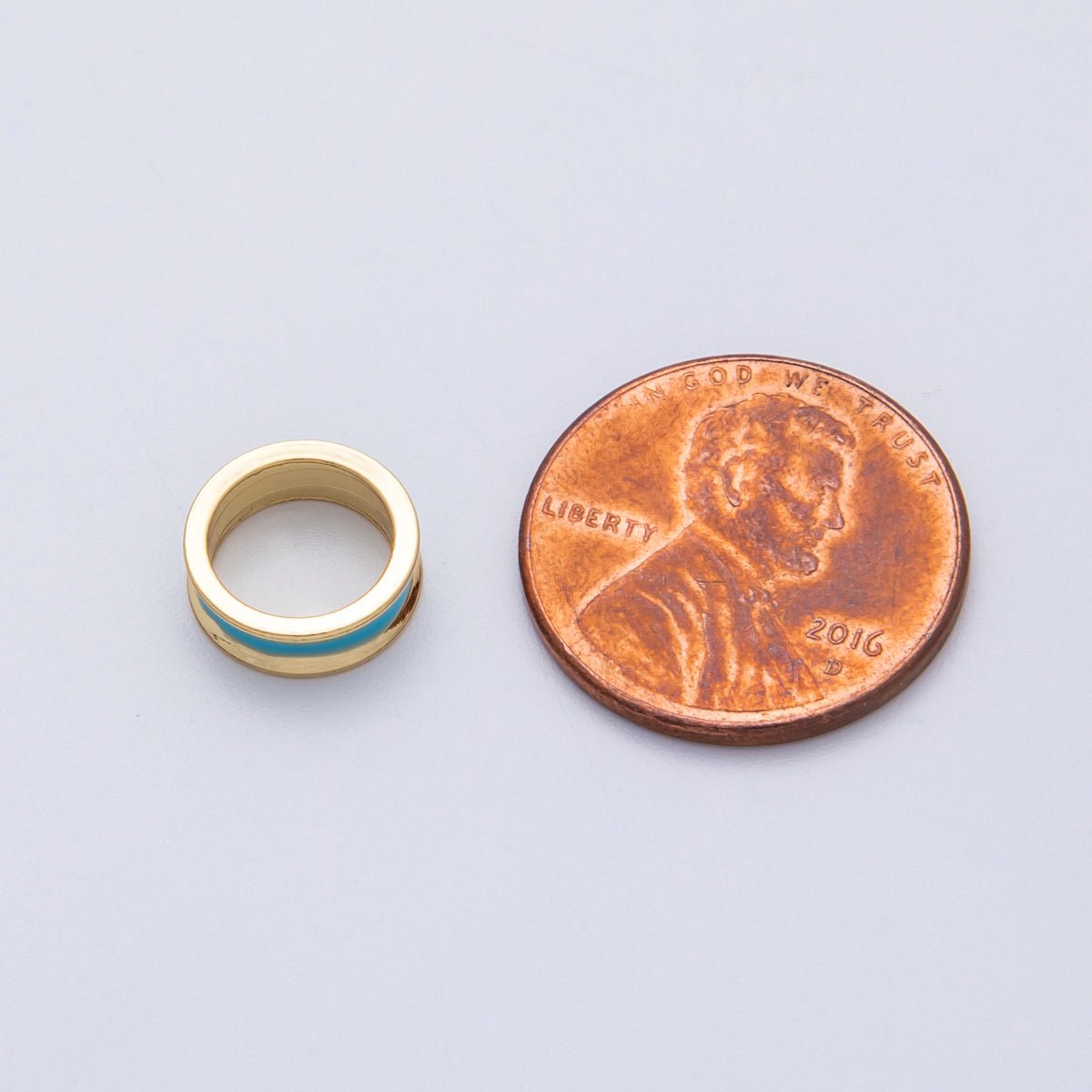 14K Gold Filled 10mm Enamel Rondelle Bead | Bead - 00015 - Bead - 00020 - DLUXCA