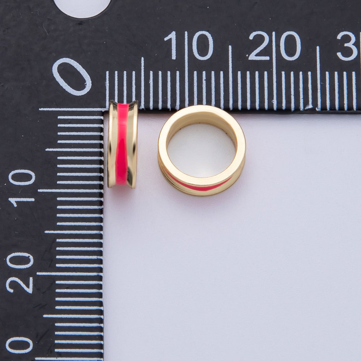 14K Gold Filled 10mm Enamel Rondelle Bead | Beads - 00015 - Beads - 00020 - DLUXCA