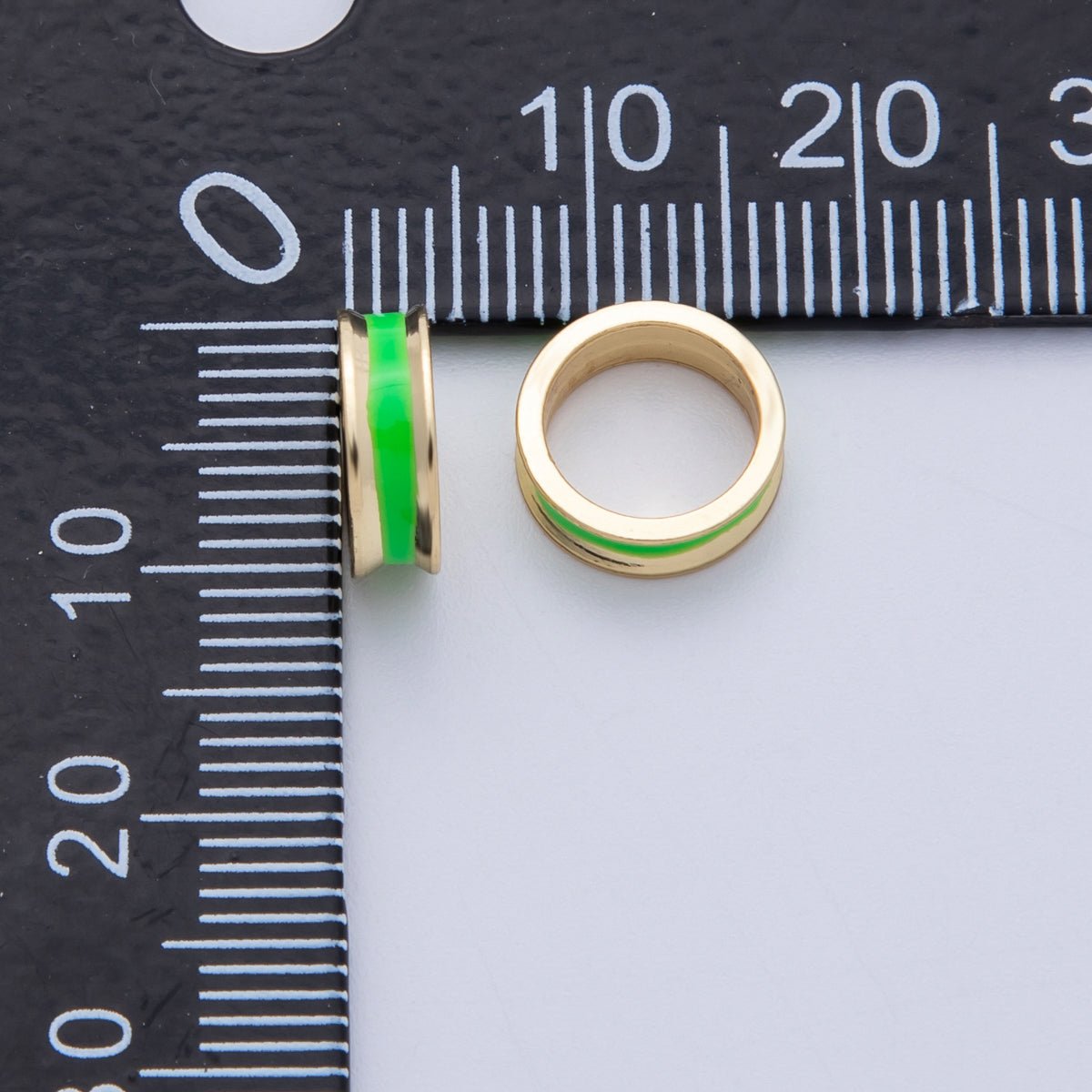 14K Gold Filled 10mm Enamel Rondelle Bead | Beads - 00015 - Beads - 00020 - DLUXCA