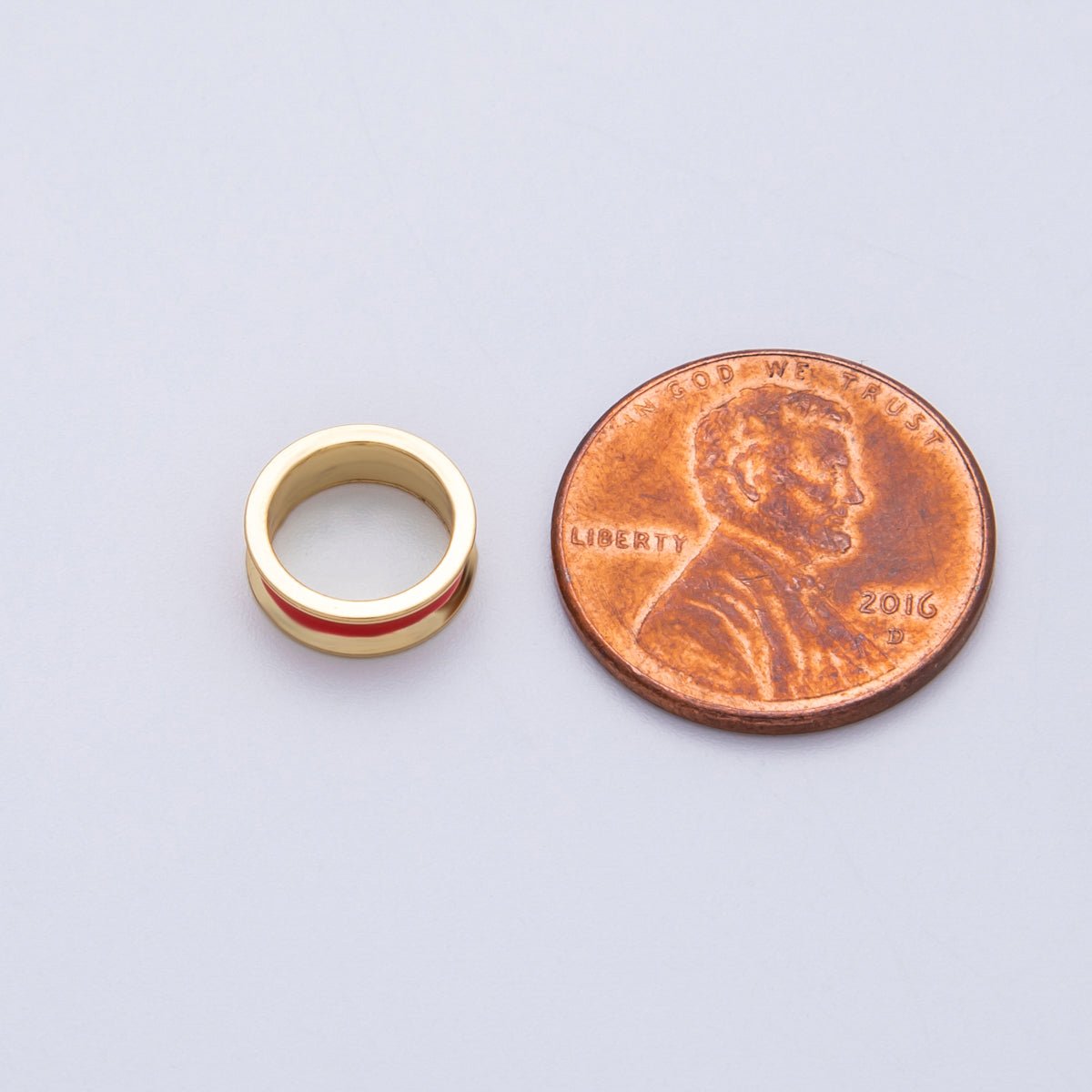 14K Gold Filled 10mm Enamel Rondelle Bead | Beads - 00015 - Beads - 00020 - DLUXCA