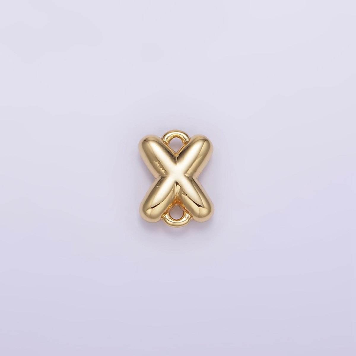 14K Gold Filled 10mm Initial Letter Chubby Balloon Mini Connector | A1539 - A1551 - DLUXCA