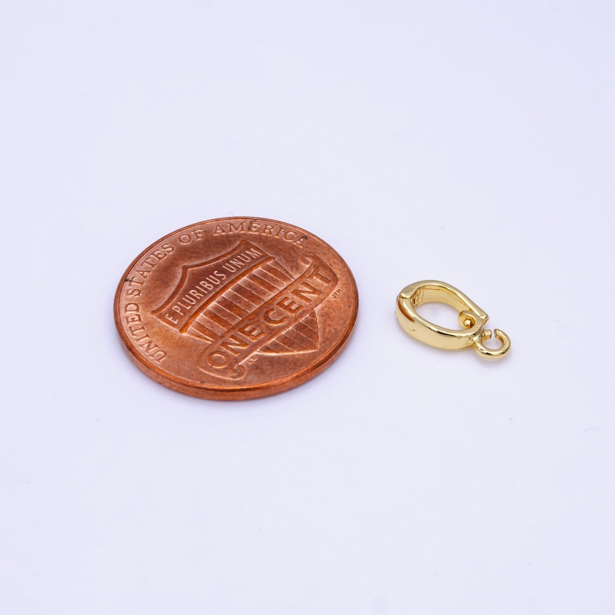 14K Gold Filled 10mm Minimalist Front-Facing Snap Latch Clip On Bail Findings | Z787 - DLUXCA