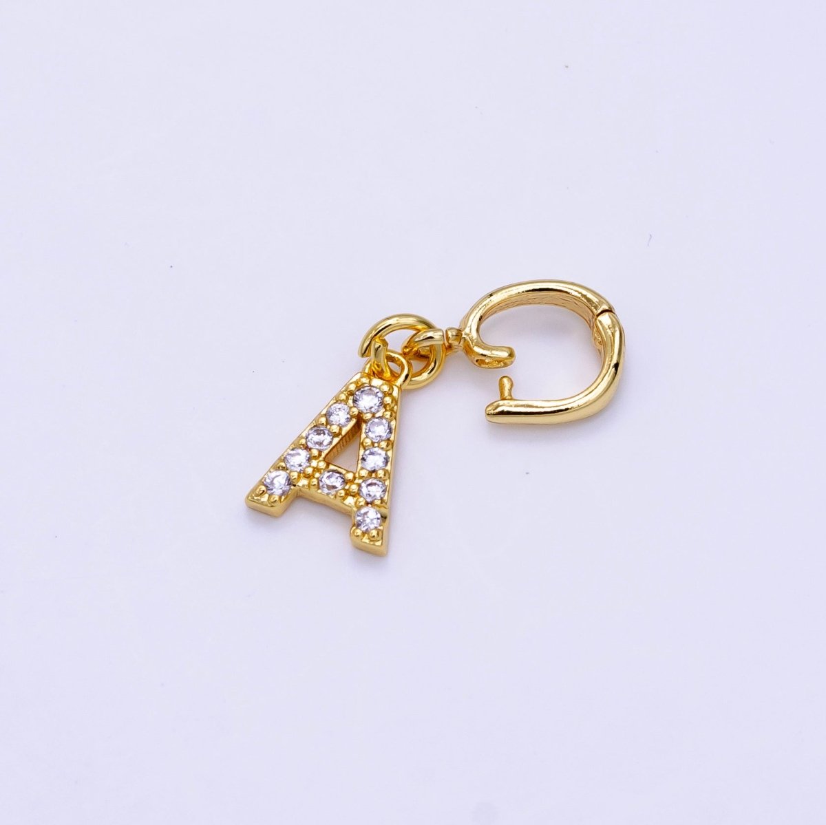 14K Gold Filled 10mm Minimalist Side-Facing Snap Latch Clip On Bail Findings | L058 - DLUXCA