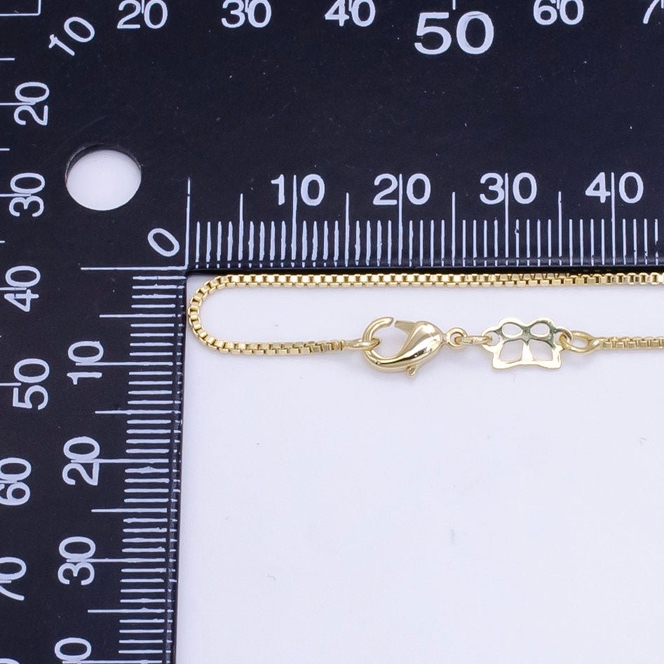 14K Gold Filled 1.1mm Box Chain 17.5 Inch Necklace | WA-2513 - DLUXCA