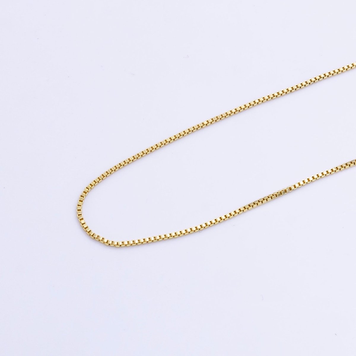 14K Gold Filled 1.1mm Box Chain 17.5 Inch Necklace | WA-2513 - DLUXCA