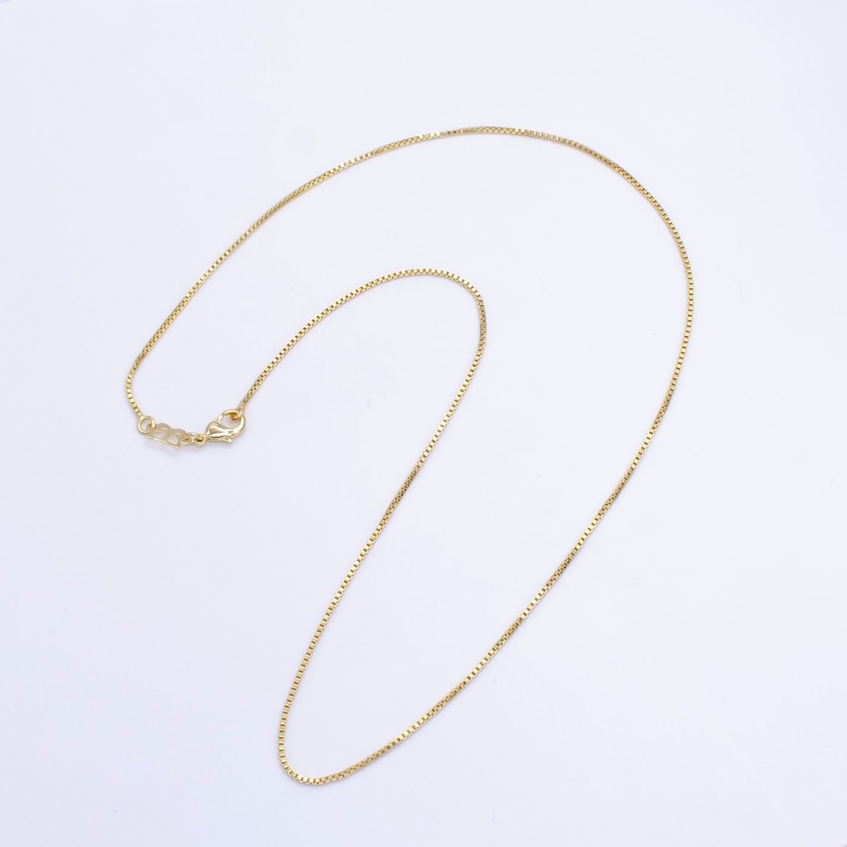 14K Gold Filled 1.1mm Box Chain 17.5 Inch Necklace | WA-2513 - DLUXCA