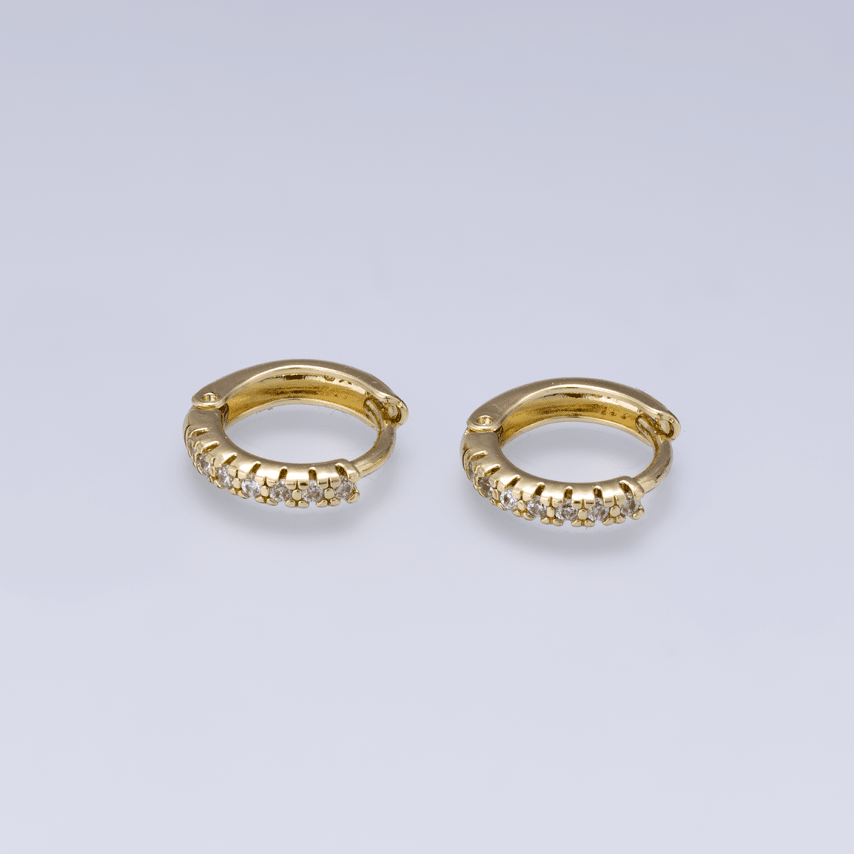 14K Gold Filled 11mm Micro Paved CZ Cartilage Huggie | Earrings-00685 - DLUXCA