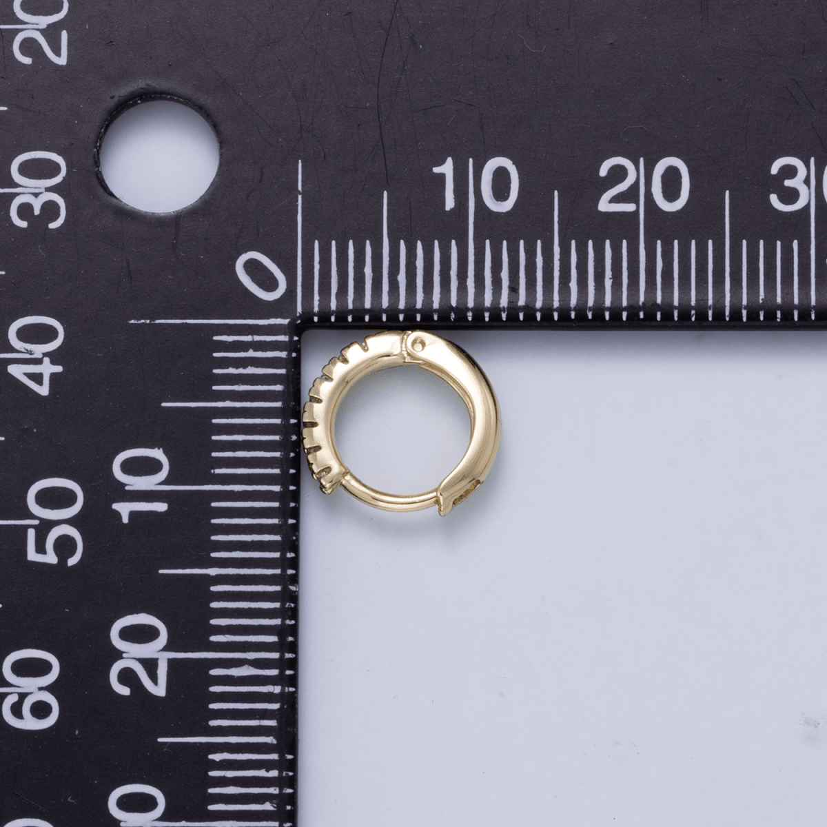 14K Gold Filled 11mm Micro Paved CZ Cartilage Huggie | Earrings-00685 - DLUXCA