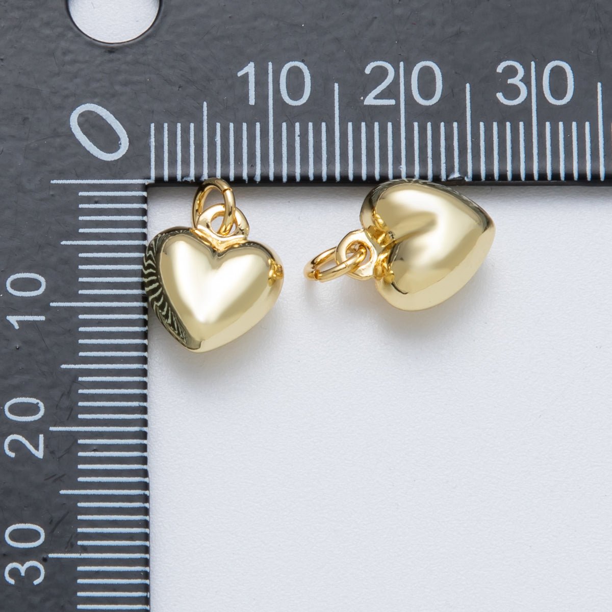 14K Gold Filled 12mm Minimalist Heart 3D Multidimensional Charm | Charms - 00035 - DLUXCA