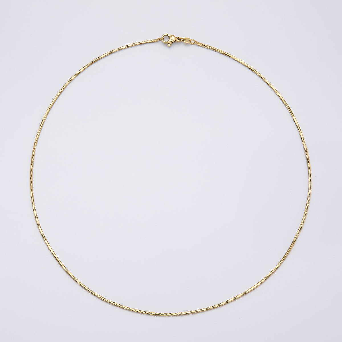 14K Gold Filled 1.2mm Ribbed Minimalist Snake Chain 18 Inch, 20 Inch Necklace | WA - 04284 WA - 04285 - DLUXCA