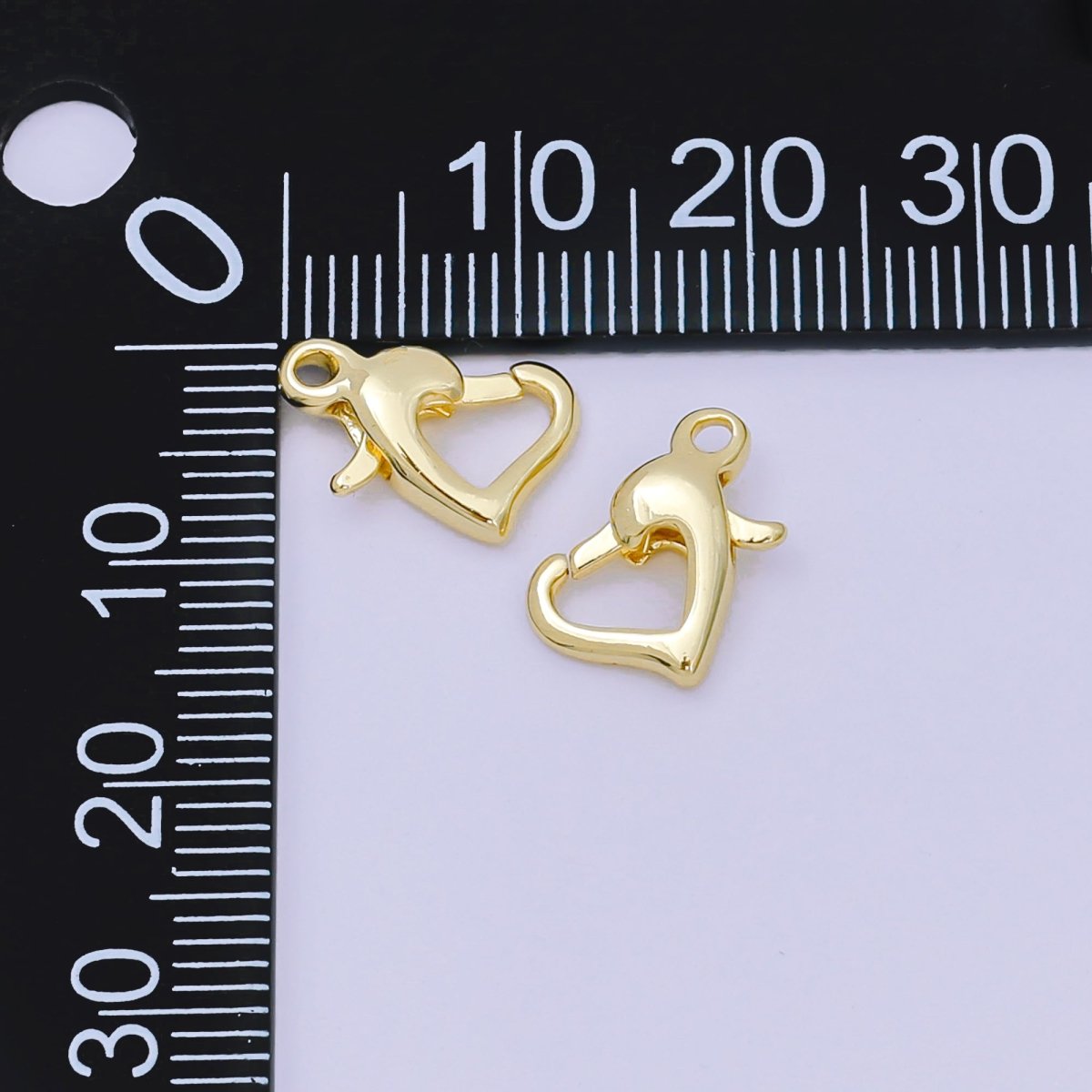 14K Gold Filled 13mm Heart - Shaped Lobster Clasp Closure Finding in Gold & Silver | Z1341 - DLUXCA