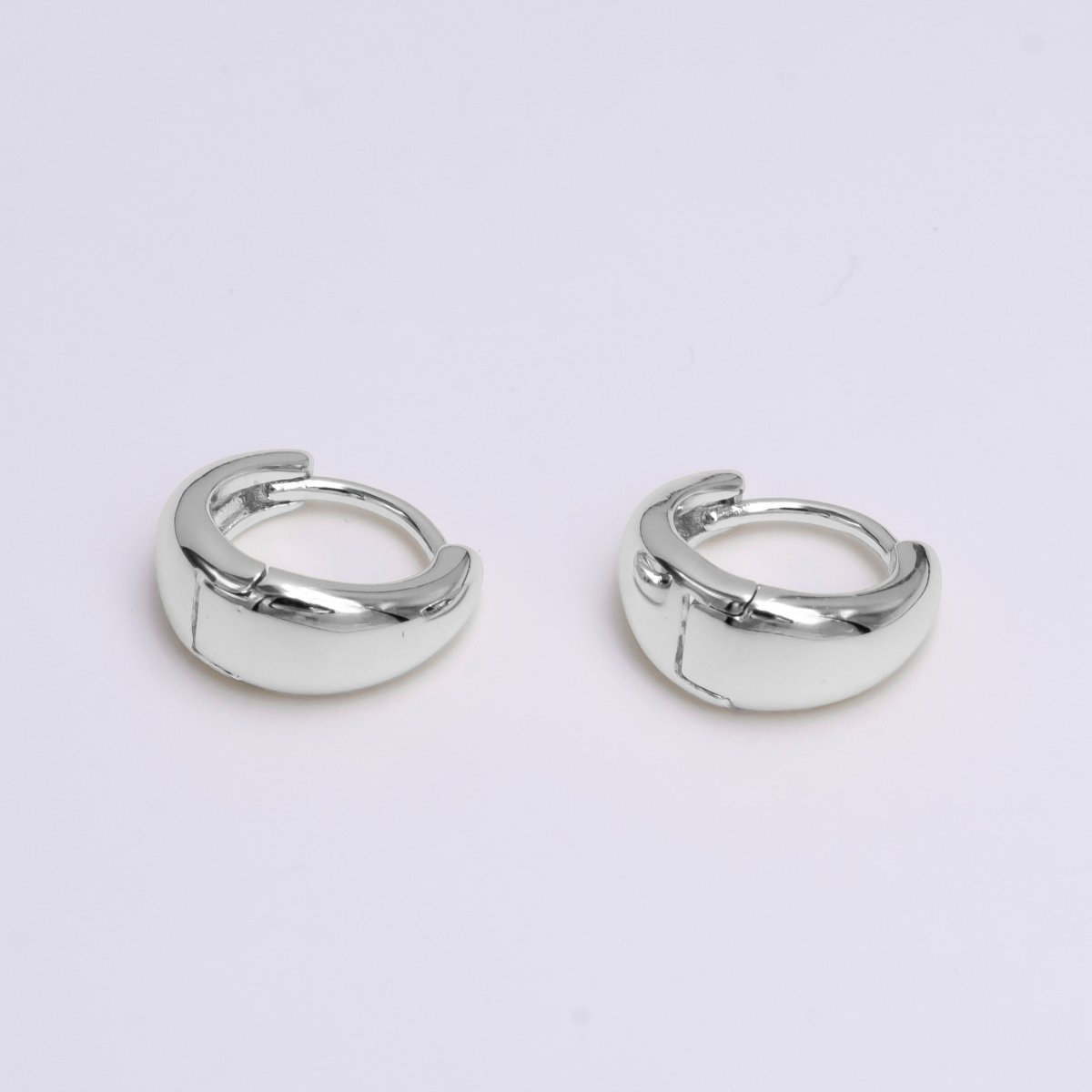 14K Gold Filled 13mm Minimalist Dome Huggie Earrings | AE578 - DLUXCA