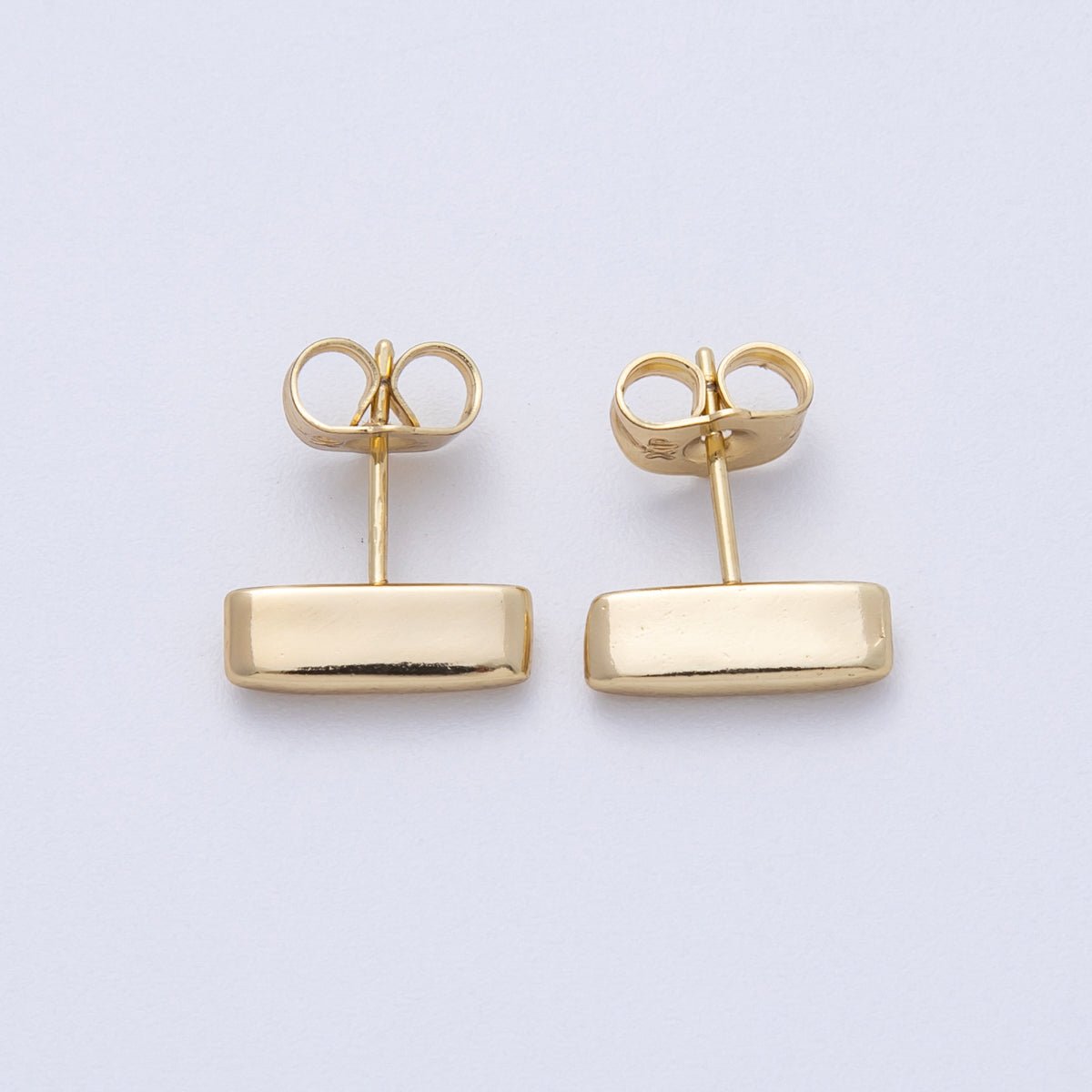 14K Gold Filled 14.5mm Minimalist Rectangular Stud Earrings | Earrings - 00026 - DLUXCA