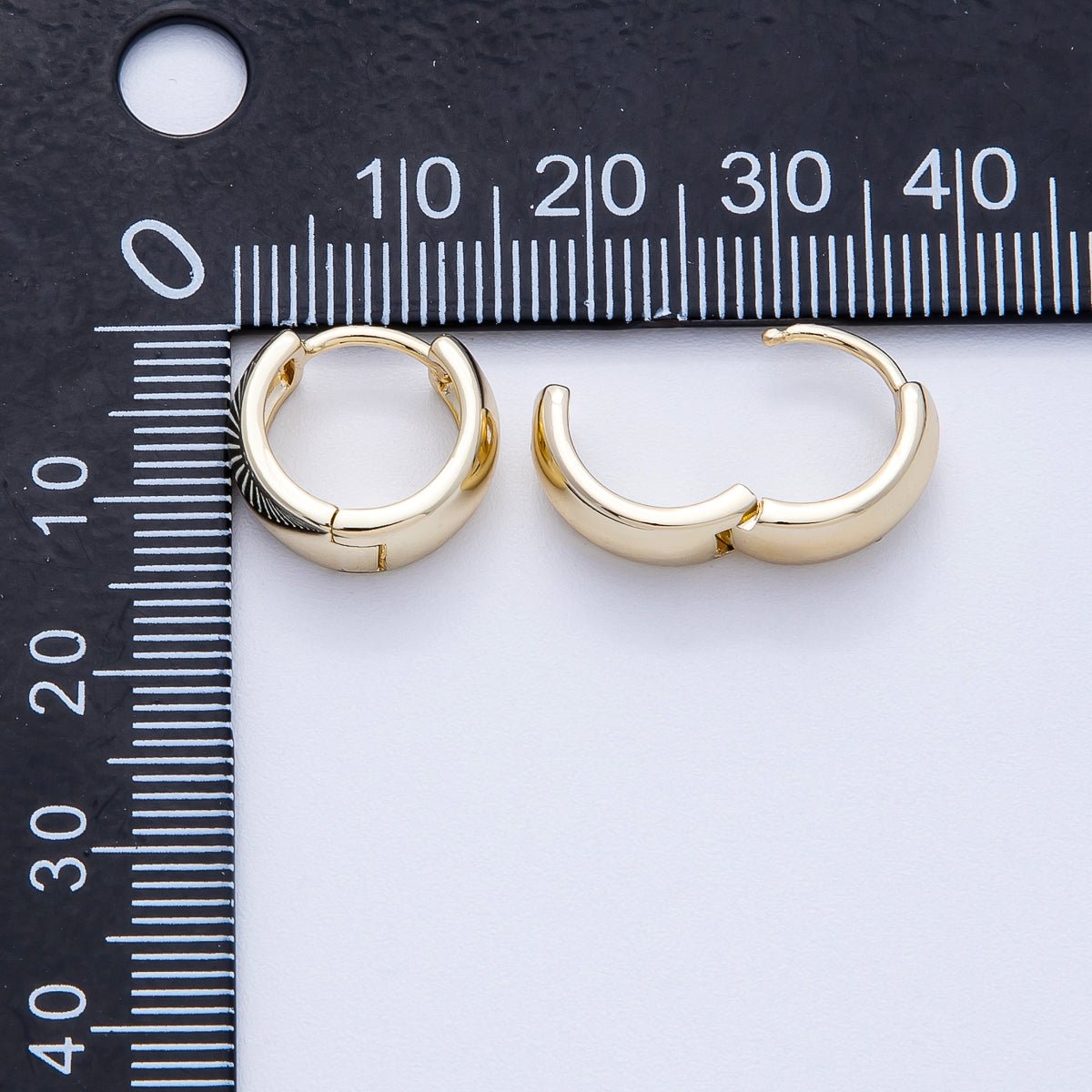 14K Gold Filled 14mm Minimalist Cartilage Huggie Earrings | Earrings - 00257 - DLUXCA