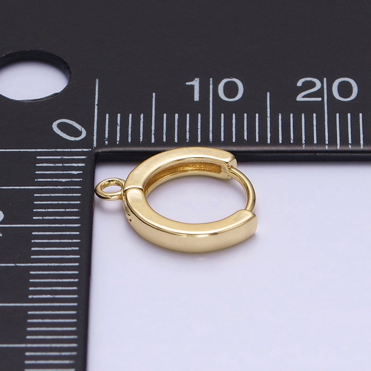 14K Gold Filled 14mm Minimalist Huggie Earrings Findings | Z639 - DLUXCA